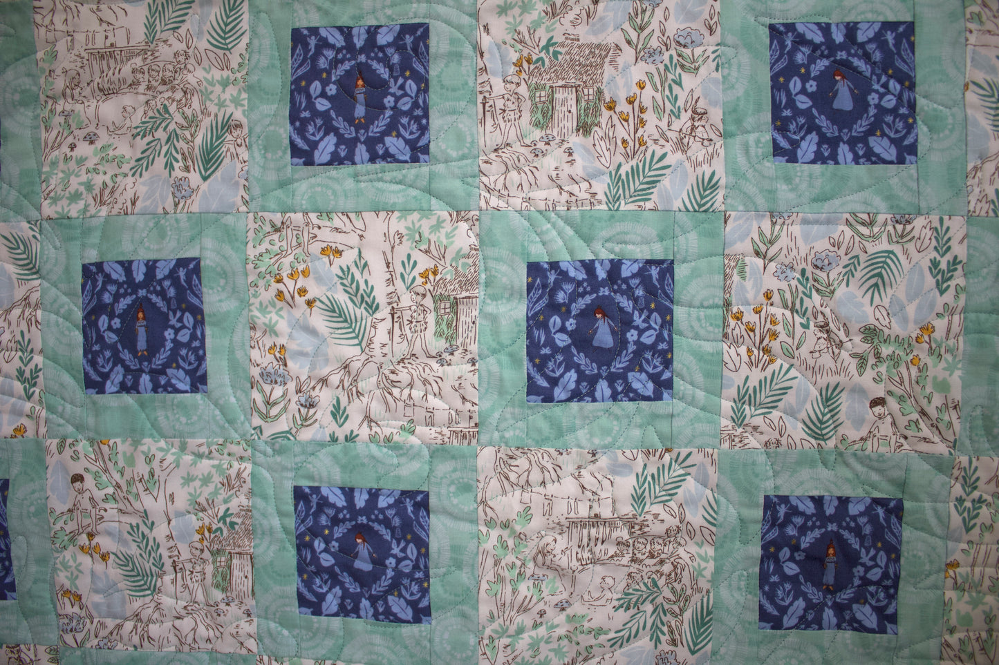 Fairy Garden - Blue + Green Quilt