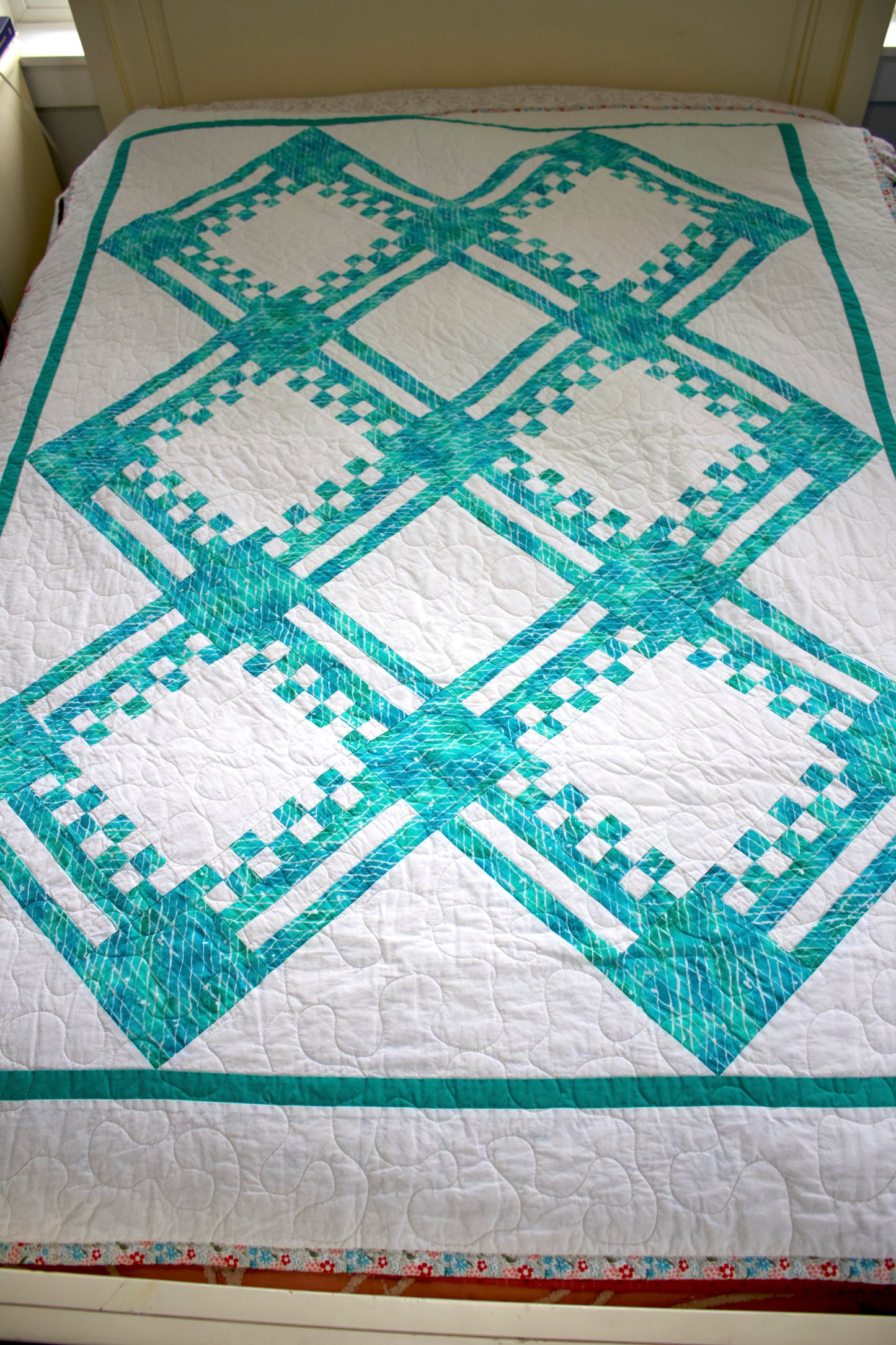 Blue + White Squares Quilt