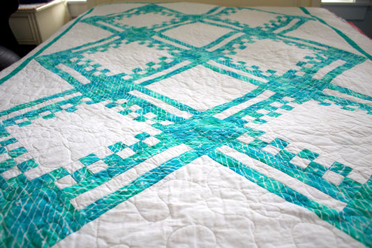 Blue + White Squares Quilt