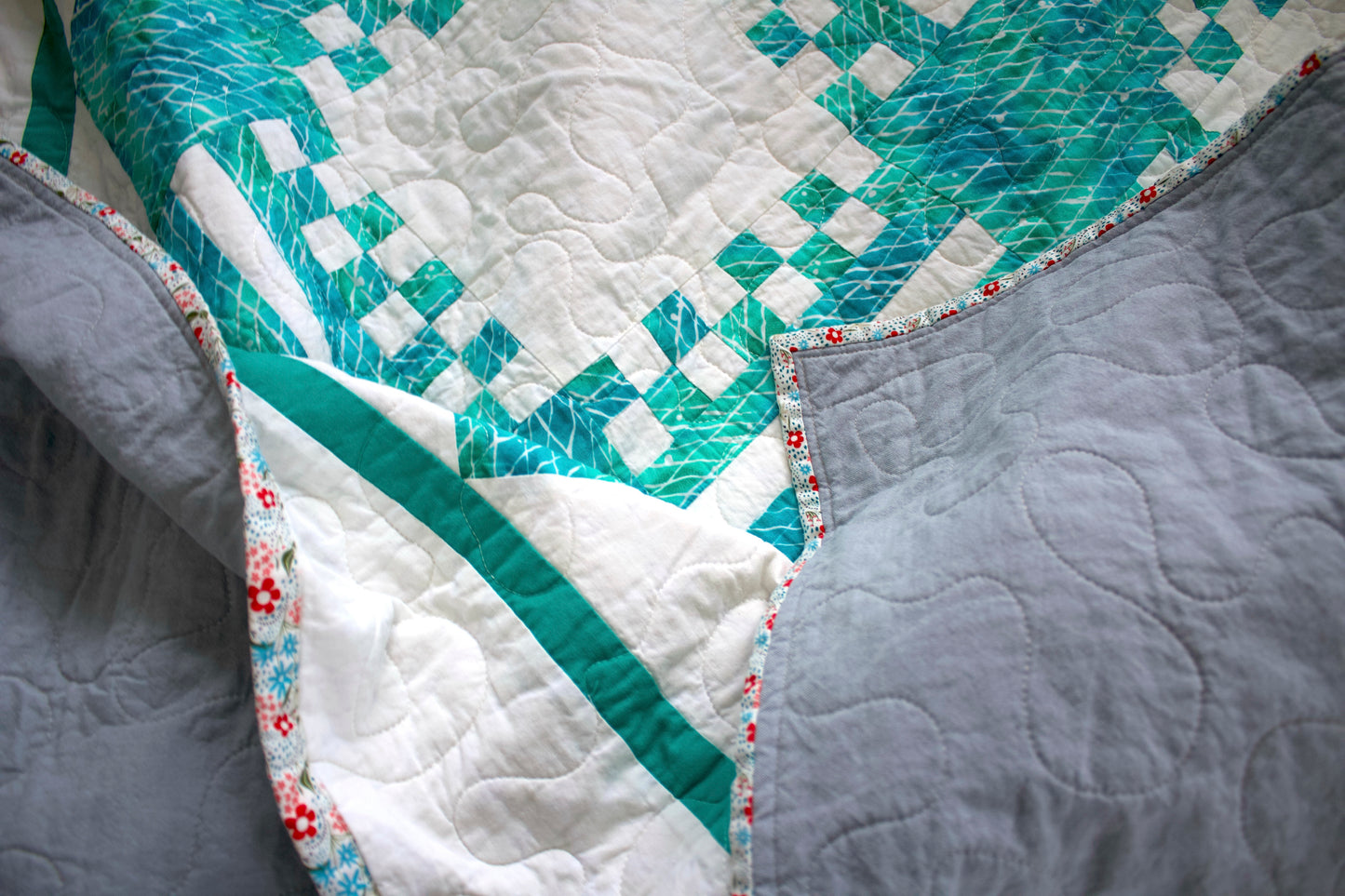 Blue + White Squares Quilt