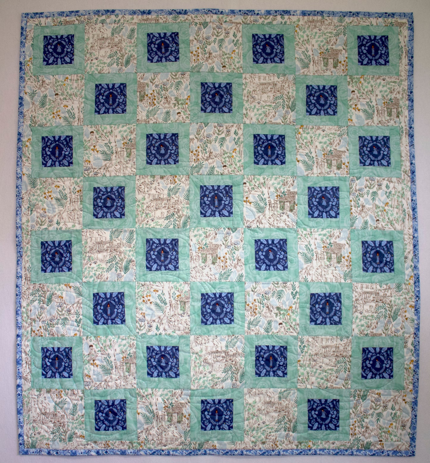 Fairy Garden - Blue + Green Quilt