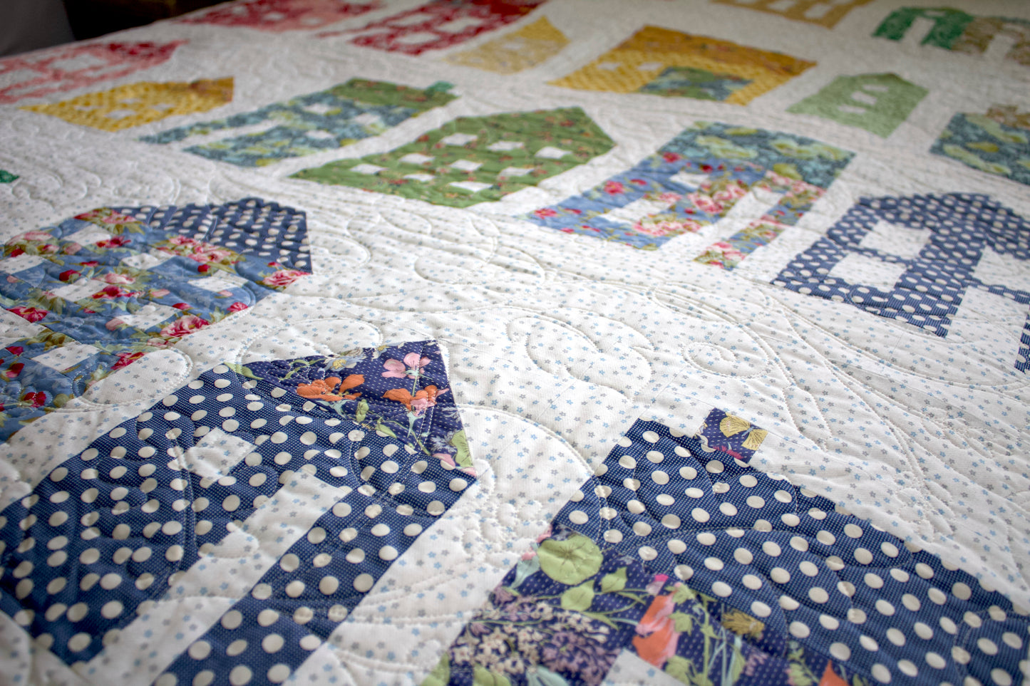 Tilda Houses Ombre Quilt